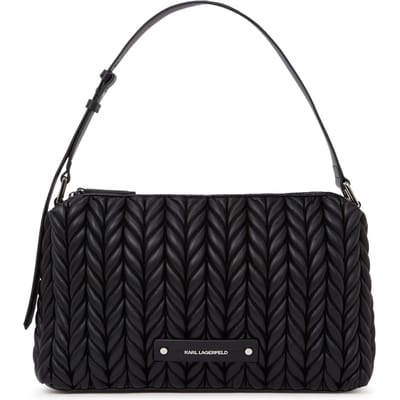 Karl Lagerfeld K/weave Medium Shoulder Bag Black-nickel Taglia: OS | Borse a mano Outlet | Donna | Nero
