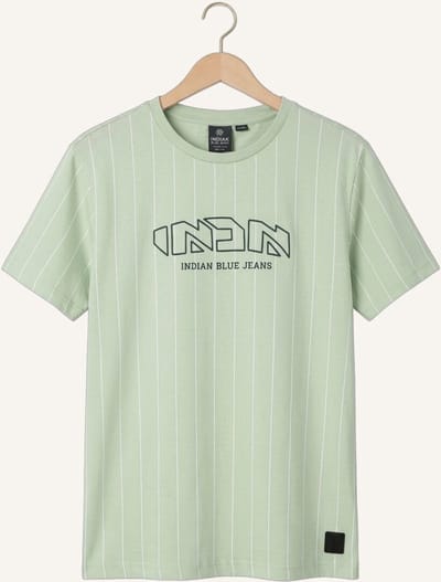 Indian Blue Jeans Loose Fit T-shirt Pinstripe Polo's & T-shirts Jongens - Polo shirt - Mint - Maat 140
