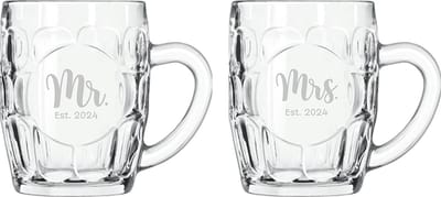 Gegraveerde set bierpullen 55cl Mr. Est. 2024 - Mrs. Est. 2024