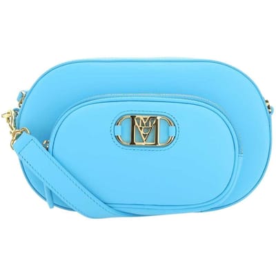 MCM Mini Leren Crossbody Tas Met Ovaal Logo Metalen Decoratie Dames crossbody tas Blauw MWRDSLD02L7001 Basic Set (Bag+Dust Bag) blue