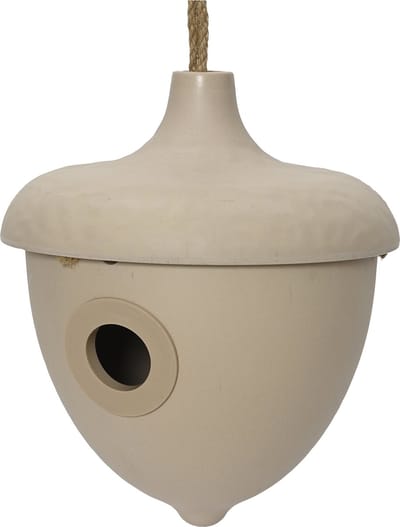 Decoris Vogelhuisje - bamboe hout - beige - D17 x H19 cm - nestkastje