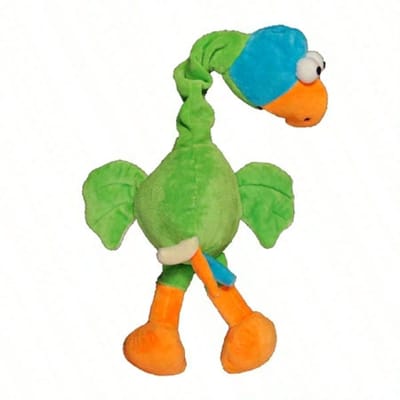 Jouet Peluche pour Animaux avec Dispositif Sonore Intégré, Résistant aux Déchirures et aux Morsures, Jouet Sonore Interactif pour Animaux, Sonore Automatiquement Lorsqu'il est Serré Multicolor-Green Parrot