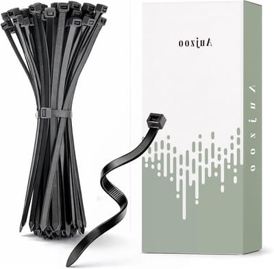 Zwarte Kabelbinders 120mm x 2.5mm, 100 Stuks, Sterke Nylon Zelfsluitende Kabelbinders met 18lbs Treksterkte voor Diverse Toepassingen