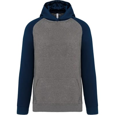 PROACT® Kinder multisport-joggingbroek tweekleurige sweater met capuchon PA370 - Grey Heather / Sporty Navy - 12/14 years (12/14 ans)