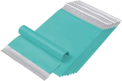 Lichtgewicht poly mailers 10 x 13 - Blauwgroene verzendenveloppen met Redi-Strip sluiting - Doos van 100
