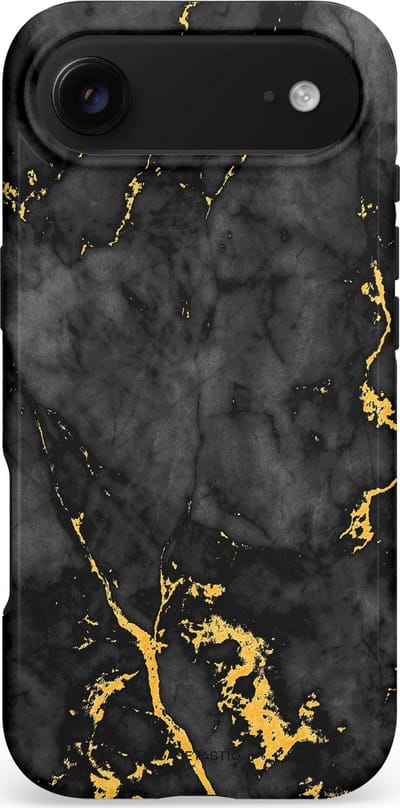 Casetastic hoesje geschikt voor Apple iPhone Air - MagSafe - Dubbellaagse bescherming - Zwarte Marmer Goud - Fashion Case - Zwart Goud