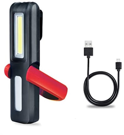 Oplaadbare Werkplaatszaklamp met LED Licht, Draagbare Ontwerp, Dual Lichtmodus, Magnetische Standaard en 360 Graden Haak voor Auto en Camping