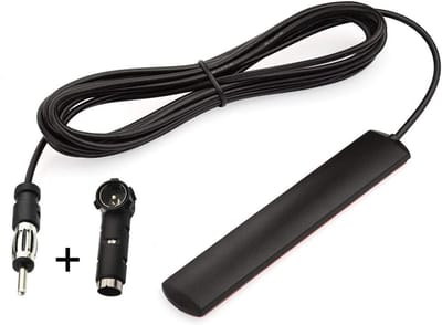 Autoradioantenne - FM antenne - Verbeter Radio Ontvangst - Met ISO adapter - 3 meter kabel - Zwart
