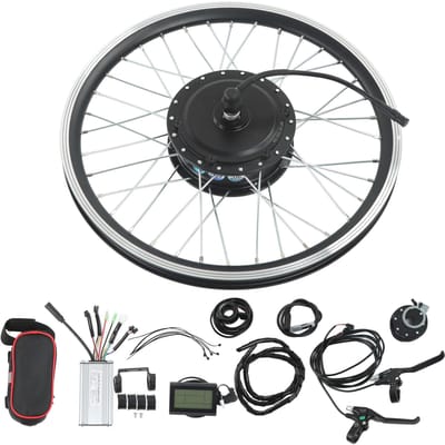 Elektrische Fiets Voorwiel Kit Borstelloze Getande Motor Controller Kit met LCD3 Meter voor Conversie 48V 500W 20inch gray