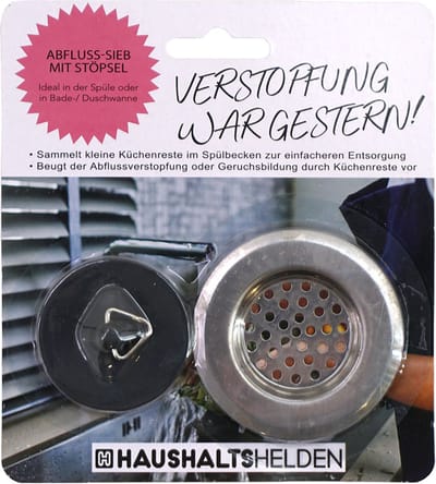 Haushaltshelden Gootsteen set incl gootsteenfilter en afvoerstop - RVS