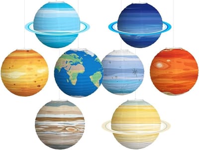 Planeet decoraties - Zonnestelsel set - Ruimte thema - 8-delig - 30 cm - Meerkleurig