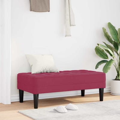 vidaXL - Bank - met - kussen - Wijnrood - 113 - x - 57 - x - 39 - cm - Fluweel