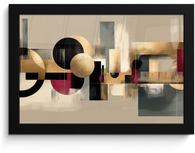 Poster in lijst - Fotolijst 30x20 cm - Posters - Abstract - Vormen - Beige - Texturen - Posterlijst zwart - Decoratie - Wanddecoratie woonkamer - Muurdecoratie slaapkamer
