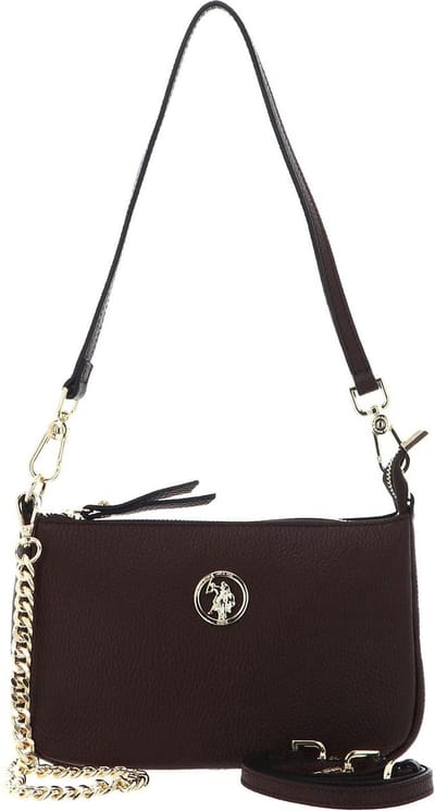 U.S. POLO ASSN. Leren Schoudertas Arlington Small Hobo Leather Bag Brown Bruine