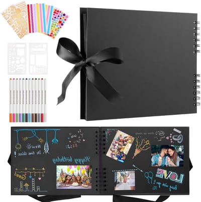 Aanpasbaar Fotoalbum met 80 Bladzijden, 12 Metallic Stiften en Stevige Hard Cover - Perfect voor Creatieve Herinneringen en Persoonlijke Cadeaus