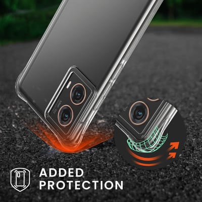 kwmobile telefoonhoesje geschikt voor Motorola Moto G85 5G - Hoesje met telefoonkoord - Back cover in transparant / zwart