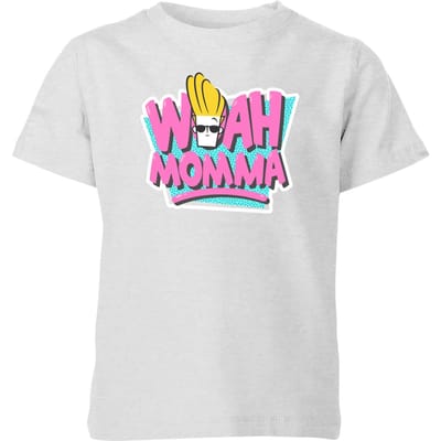 Cartoon Network Spin-Off Johnny Bravo Woah Momma 90s kinder t-shirt - Grijs - 98/104 (3-4 jaar)