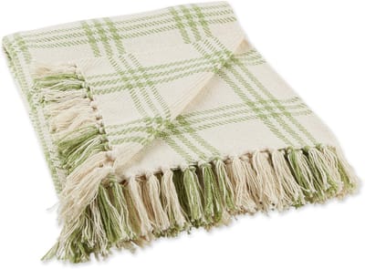 Moderne boerderij geruite katoenen franje plaid deken 50x60