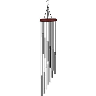 12 Buizen Windgongen Aluminium Buis + Grenen Metalen Pijp Windgongen Bellen Decor Buitenplaats Decoratie Grote Windgongen Bellen gray