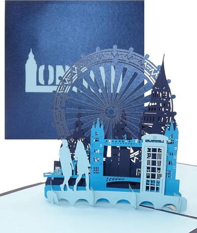 3D Pop-up Kaart Londen - Stadssilhouet en Reis Voucher