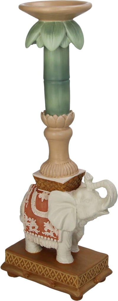 HD Collection Kaarsenhouder Olifant Polyresin 14.7x7.8x34.6cm