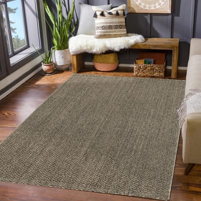 Tapijt Tuin Weerbestendig Woonkamer Boho Natuurlijke Kleuren Structuur Jute Look