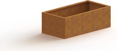 Cortenstaal plantenbak - Rechthoek - 120x60x30cm - Roestkleur - Met bodem - MySteel