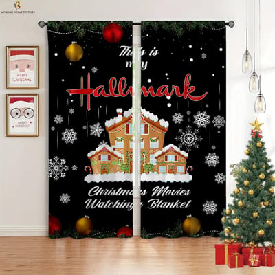 2 Stuks Kerst Decoratieve Gordijnroede Tunnel Vier Seizoenen Gordijnen Restaurant Vakantiefeest Decoratieve Gordijnen W50xH130(CM)x2PCS&Rod pocket brown