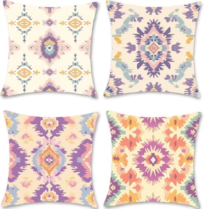 Kussenhoezen, 50 x 50 cm, violet, voor bankkussen, waterdicht, linnen, geometrisch kussen, decoratief kussen met verborgen ritssluiting, voor bank, bed, thuis, decoratie S1-283