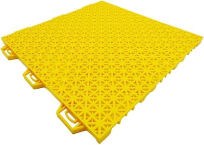 Modulaire Vloertegels - Sportvloer - Buiten Sporten - Snel Afvoerend - 25 Cm - Geel