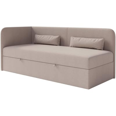 Jeugdbed Cambrils chenille links 90 x 200 cm met opbergruimte | NADUVI Collection