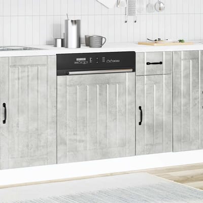 vidaXL - Vaatwaspaneel - Lucca - bewerkt - hout - betongrijs