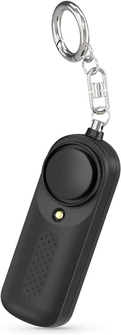 Allecto Plus - Mini zakalarm met 130 dB geluid en LED verlichting voor zelfverdediging - Veiligheidsalarm voor kinderen, vrouwen, ouderen en studenten