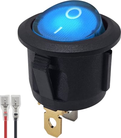 ProRide Wipschakelaar ON-OFF KCD2-220 - met Aansluitkabel - Rond - 3 pins - 250V/6A - Blauw