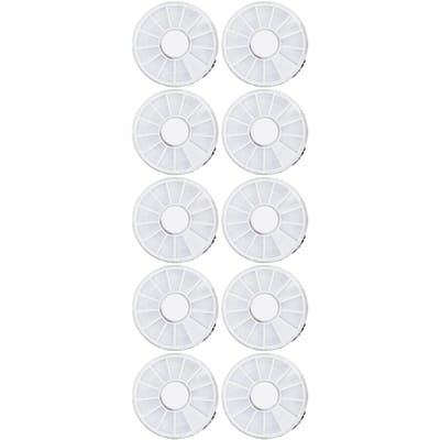10 stuks Nail Art Opbergdoos 12 Vakken Rond Stofdicht Transparant Sieraden Organiseer Container voor Kralen white