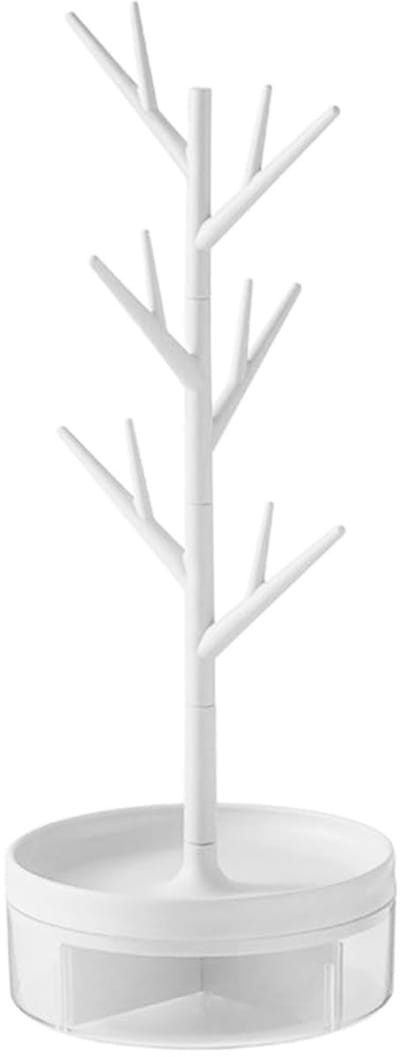 Virtubuy - Sieradenhouder - Organisator voor kettingen - Modern design - Wit - Ringhouder - Perfect voor vrouwen en meisjes