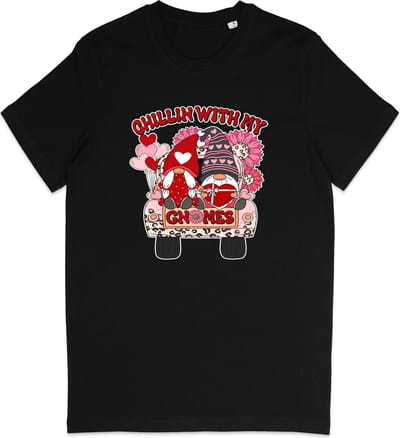 T Shirt Dames - Gnoom Liefde Hartjes - Zwart - XS