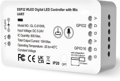 Dailygoody - LED Strip Controller - 100+ Effecten - 5-24 V DC - RGB/RGBW - Geschikt voor WS2812B, WS2811, SK6812