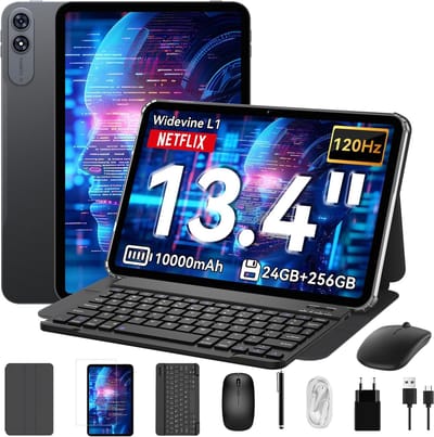 TABWEE T60 Pro - Tablet - 13.4 Inch FHD - 24GB RAM - 256GB ROM - Android 15 - Grijs