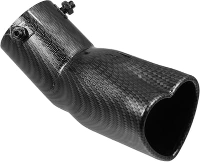 Hartvormige Uitlaatpijp 2.48 Inch OD - 7.48 Inch Lengte - Gebogen Uitlaat met Carbon Fiber Patroon en Geluidsdemper voor Auto's