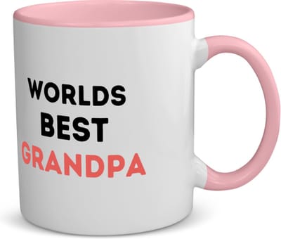 Akyol - worlds best grandpa koffiemok - theemok - roze - Opa - de beste opa - verjaardag - verjaardagscadeau - cadeau - beste kinderen - cadeautje voor opa - opa artikelen - kado - geschenk - gift - 350 ML inhoud