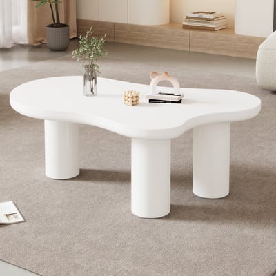 REDOM Salontafel 107x66x40.5 cm van MDF, wolkvorm met PVC poten