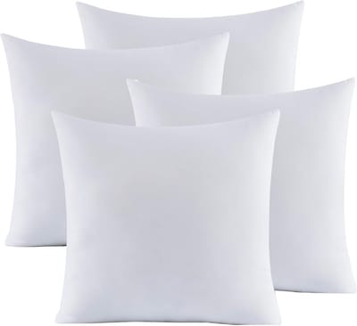 Sweet Home Collection 18 x 18 cm kusseninzetstukken - Sierkussenset - Kusseninzetstukken voor decoratieve sierkussenhoezen - Zachte en ondersteunende kussens voor bank, bank, bed of stoel, 4-pack -