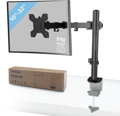 Monitor Arm - Voor 1 Scherm - Monitorbeugel - Verstelbaar & Kantelbaar - 10 tot 32 inch - Max 8KG - Universeel