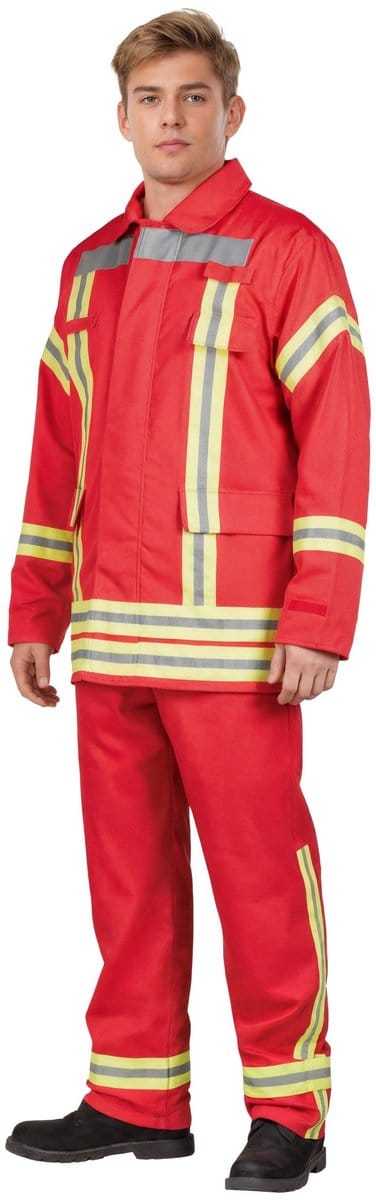 Brandweerpak voor volwassenen rood - Ondode Carnaval Halloween
