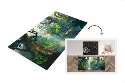 Keukenloper - Loper keuken - Bos - Rivier - Schilderij - 120x60 cm - Keukenloper vinyl