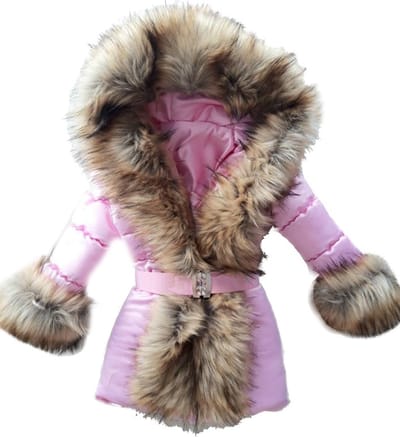 BamBella® Winterjas - Maat 80- Luxe Bontkraag jas Imitatiebont jas kind zwart kinderjas jasje met grote bontkraag