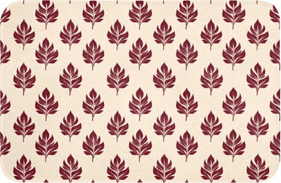 Badmat 60x40 cm - Antislip - Botanisch - Patroon - Bordeaux - Badmatten voor badkamer - Badkamermat - Douchemat - Badkamer mat
