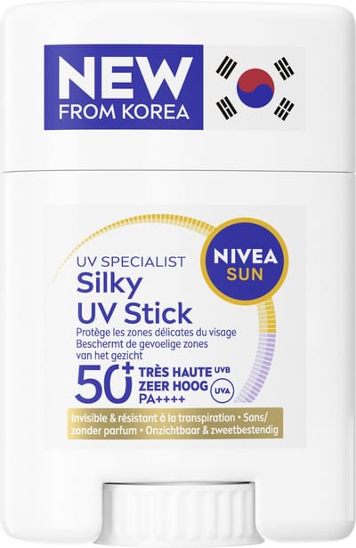 NIVEA SUN UV Face Silky Zonnebrand Stick Gezicht SPF 50+ - PA++++ - Waterbestendig Sunstick - Korean Skincare - 15g