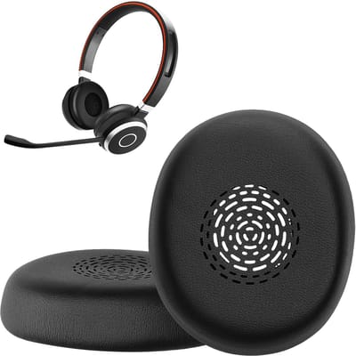 kwmobile 2x oorkussens geschikt voor Jabra Evolve 10 - Earpads voor koptelefoon in zwart